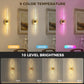 YANSUN Set of 2 Stone-Texture Glass Linear LED Indoor Wall Lights, Copper Finish, Integrated LED, RGBCW