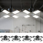 YANSUN 4-Pack 60W LED Garage Light E26 Deformable 4-Leaf Ceiling Light 3000LM 6500K Shop Basement Workshop Lighting Fixture