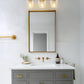 YANSUN 22 in. Gold 3-Light Vanity Light for Bathroom with Clear Wine Glass Shade and No Bulbs Included