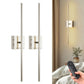 YANSUN 2-Pack LED Indoor Wall Sconce Brushed Nickel Linear Wall Light Remote Control Dimmable 3000K Warm White Modern Fixture