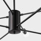 YANSUN 8-Light Modern Linear Chandelier - 2-Tier Vintage Black Pendant Light for Living Room