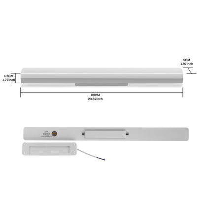 YANSUN 23.6 in. Modern 1-Light 24W LED Vanity Light, White Bathroom Mirror Light with Integrated LED, Cool White 6000K,