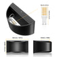 YANSUN 8 in. 1-Light Modern Black Wall Sconce with Adjustable Rectangle Lantern Shade for Hallway