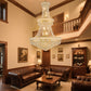 YANSUN 32in.Gold Crystal Chandelier 27-Light French Empire LED Bulbs Included Adjustable Chain 3000K Warm Light for Living Room Dining Room Foyer