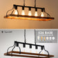 YANSUN 5-Light Island Pendant Light, Brown Metal Frame, Non-Integrated Design, Bulbs Not Included