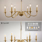 YANSUN 6-Light Gold Candle Rustic Industrial Iron Chandeliers for Dining Room Living Room