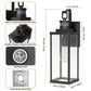 YANSUN Modern 18 in. 1-Light Black Outdoor Wall Sconce with Glass Shade, Dusk to Dawn and Motion Sensor, 2-Pack