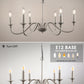 YANSUN 6-Light Nickel Branch Chandelier Modern Ceiling Pendant Light Fixture E12