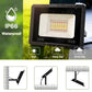 YANSUN 2-Pack RGBCW Light-Sensing Outdoor Flood Light, Black Graphene Housing, IP66 Waterproof, 120V, 3ft UL-Certified Power Cord
