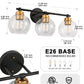 YANSUN 22 in. 3-Light Black and Gold for Bathroom Vanity Light with Clear Glass Shades Wall Sconce