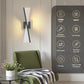 YANSUN 2-Pack Windmill Spot LED Wall Light, Built-in LED, 2700K-6000K, Sand Black Finish, Timer