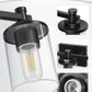 YANSUN 33 in. 5-Light Black Bathroom Vanity Light for Bathroom Bedroom or Hallway with Clear Glass Shades