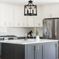 YANSUN 4-Light Black No Decorative Accents Drum Chandelier for Foyer Kitchen Island with No Bulbs Included