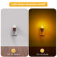 YANSUN 2-Pack 1W Plug-in Night Light with Amber 1600K, Dusk to Dawn Sensor, Slide Dimmer, Wood Grain Finish