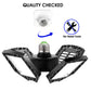 YANSUN LED Garage Light 4 Panel E26, 8000LM 6000K Deformable Ceiling Light, 38W High Brightness Shop Light for Garage Basement Workshop