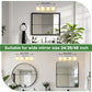 YANSUN 24 in. 4-Light Nickel Bathroom Vanity Light with Cylinder Frosted Glass Shade for Powder Room or Dressing Room