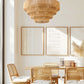 YANSUN  6-Light Boho Chandelier with Woven Rattan Shades, Copper Finish Multi-Tier Decorative Hanging Fixture