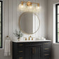 YANSUN 22 in. 3-Light Gold Bathroom Vanity Light Wall Sconce with Clear Glass Shades