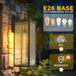YANSUN 22 in.2-Pack Black Dusk to Dawn Lantern Outdoor Sconce Wall Light Waterproof for Porch Patio and LED T30 Bulbs Included