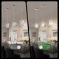 YANSUN Modern 3-Light Pendant Lighting Set, White Chrome Twisted Cylinder Aluminum Ceiling Lights 6.3in, E26 Base Indoor Kitchen Island Hanging Fixture 110-120V