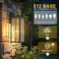 YANSUN Set of 2 Outdoor Wall Lights with Clear Glass Panels, Black & Gold Finish, Traditional Design, Light Sensor Operation