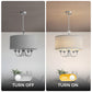 YANSUN 80.5 in. 5-Light Silver Drum Chandelier Modern Branch Arm Pendant Light E12 Base for Dining Room Kitchen Living Room
