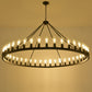 YANSUN 64in. Matte Black Wagon Wheel Chandelier 30-Light E26 Farmhouse Industrial Pendant Light for High Ceiling Dining Room (No Bulbs)