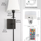 YANSUN 6 in. 1-Light Black Metal LED Dry Rated Vanity Light Bar with Bell Fabric Shade Dimmable