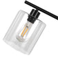 YANSUN 4-Light Island Pendant Light with Clear Glass Shades, Black Finish Hanging Fixture with E26 Base