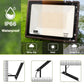YANSUN 2-Pack High Lumen Outdoor Flood Light with Dusk to Dawn Sensor, IP66 Waterproof, 7024 Lm