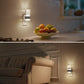 YANSUN 2-Pack Plug-In Night Lights with Frosted Acrylic Columns, Brushed Nickel Finish, 5000K White Light, Dimmable
