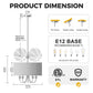 YANSUN 80.5 in. 5-Light Silver Drum Chandelier Modern Branch Arm Pendant Light E12 Base for Dining Room Kitchen Living Room