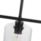 YANSUN 4-Light Island Pendant Light with Clear Glass Shades, Black Finish Hanging Fixture with E26 Base