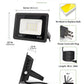 YANSUN 2-Pack Single-Color White Light-Sensing Outdoor Flood Light, Black Graphene Housing, IP66 Waterproof, 120V, 3ft UL-Certified Power Cord