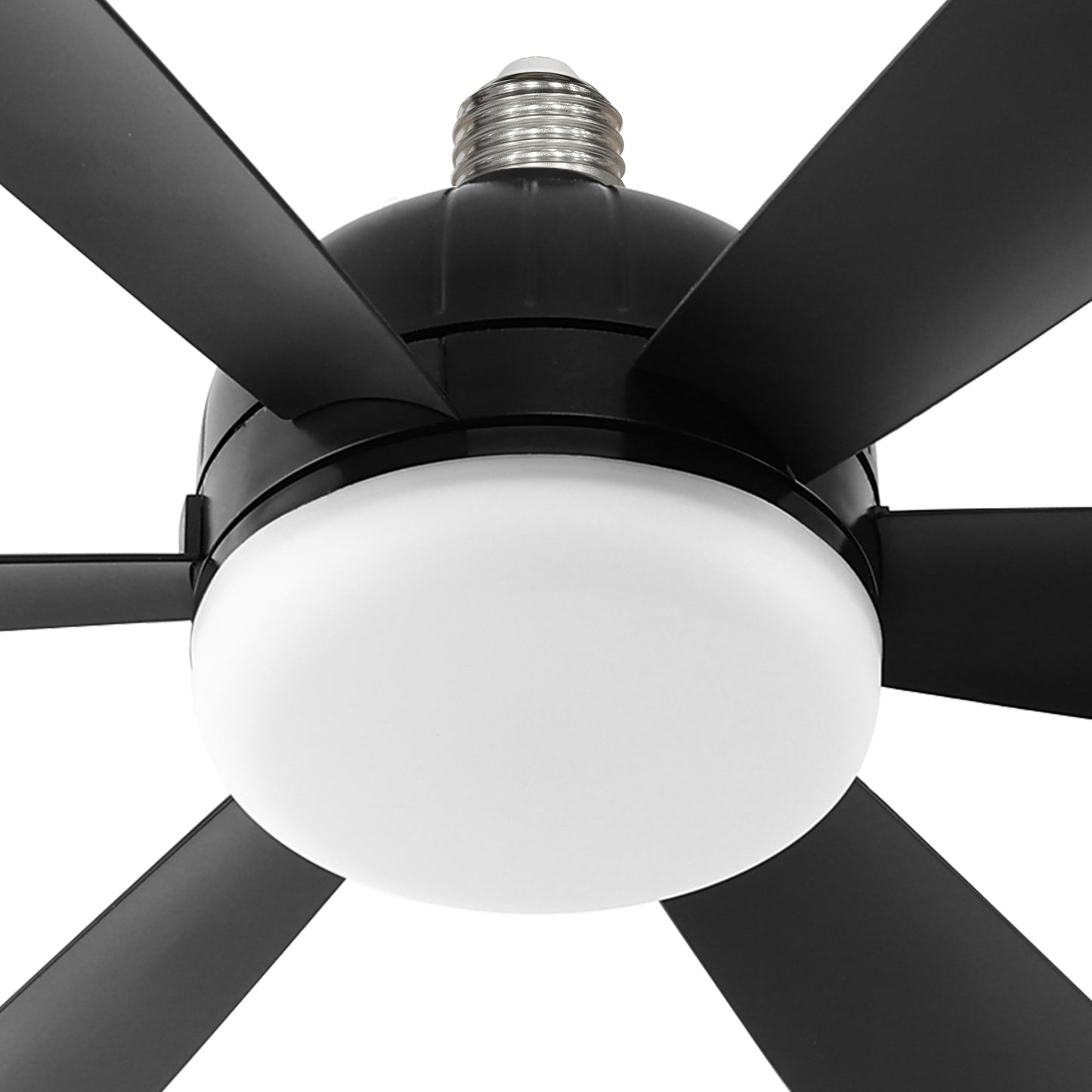 YANSUN Black 6-Blade Garage Light with Tri-Color 2.4G Dimming and 6-Speed Fan Control