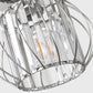 YANSUN 7 in. 1-Light Chrome Modern Crystal Semi Flush Mount Ceiling Light with Cage Design for Hallway, Entryway, or Bedroom