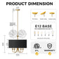 YANSUN 5-Light Gold Drum Chandelier KD Modern Branch Ceiling Light E12 Candle Fixture with Black Shades