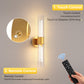 YANSUN 2-Pack Bubble Acrylic Copper LED Wall Sconce Remote Control Remote Timer Dimmable Wall Light for Living Room Hallway