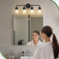 YANSUN 4-Light Black Vanity Light Fixture with Clear Globe Glass Shades Modern Bathroom Wall Sconce E26