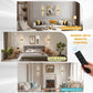 YANSUN Set of 2 Stone-Texture Glass Linear LED Indoor Wall Lights, Copper Finish, Integrated LED, RGBCW