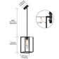 YANSUN 7 in. 1-Light Black Square Chandelier with Clear Glass, Retro Industrial Hanging Light for Kitchen Island
