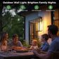 YANSUN Set of 2 Outdoor Wall Lanterns with Clear Glass Shade, Dusk-to-Dawn Sensor and 4 T30-225 Bbs, E26 Socket, 20 In. Height