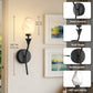 YANSUN 2-Pack Floral Art Glass Black LED Wall Sconce RGBCW Remote Control Remote Timer Dimmable Wall Light for Living Room