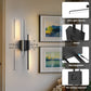 YANSUN 24 in. 2-Pack Linear Black LED Wall Sconce Dimmable Wall Light for Living Room Hallway