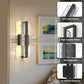 YANSUN 5 in. 2-Pack Black Square Integrated LED Vanity Light with Remote, Dimmable Modern Wall Sconce for Bedroom or Hallway