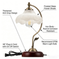 YANSUN 16.93 in. 1-Light Brass Dome Metal Table Lamp - Vintage Retro Traditional Style, for Living Room, Bedroom, or Office