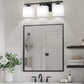 YANSUN 22 in. 3 Light Matte Black Vanity Light for Bathroom Bedroom Living Room with White Shades