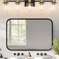 YANSUN 32 in. 5-Light Black Gold Vanity Light for Bathroom with Clear Glass Shade Wall Sconce