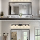 YANSUN 40 in. 6-Light Black Metal Dimmable Vanity Light with Clear Cylinder Glass Shades for Bathroom Vanity Light or mirror