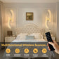 YANSUN 2-Pack Dual Wave Wall Lights, LED Built-in, 5W, 2700K-6000K, Remote Control, U.S. Two-Prong Plug, Type-C USB